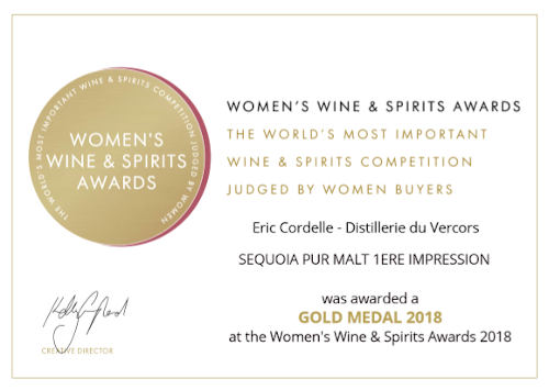 Médaille d'or pour le Pur Malt 1ère Impression de la Distillerie du Vercors